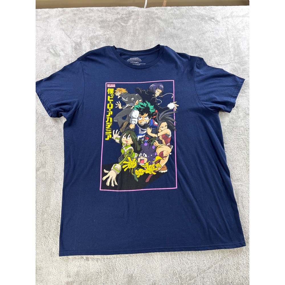 My Hero Academia Anime‎ Graphic T Shirt Mens Size Large L Navy Blue Funimation